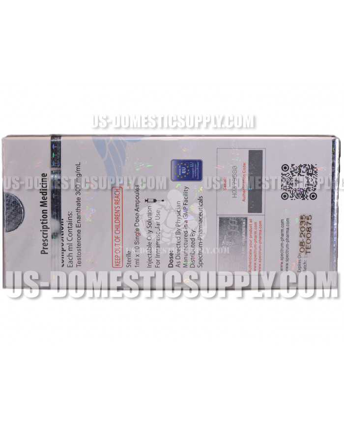 Testen (Testosterone Enanthate) 300mg/1ml 10amps Spectrum Pharma